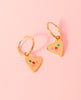 Happy Sad Heart Hoop Earrings