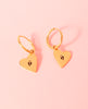 Happy Sad Heart Hoop Earrings