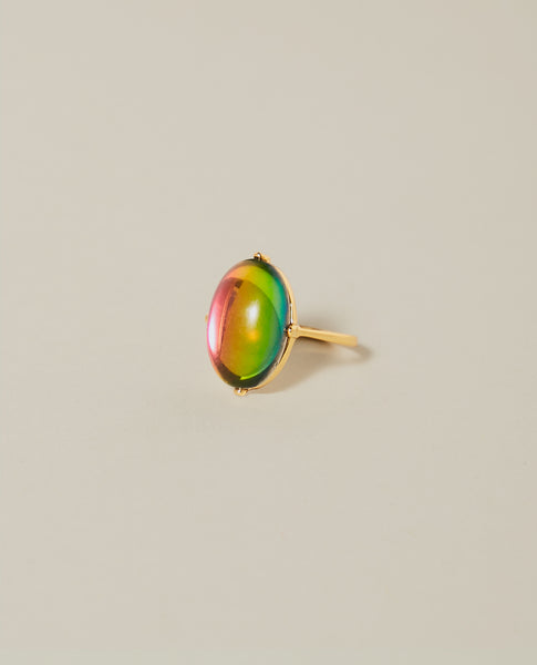 Crystal Cocktail Ring Gold