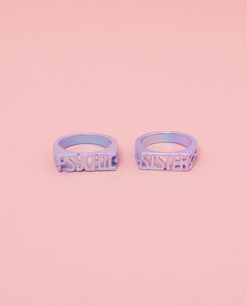 Psychic Sister Ring Pair Lilac