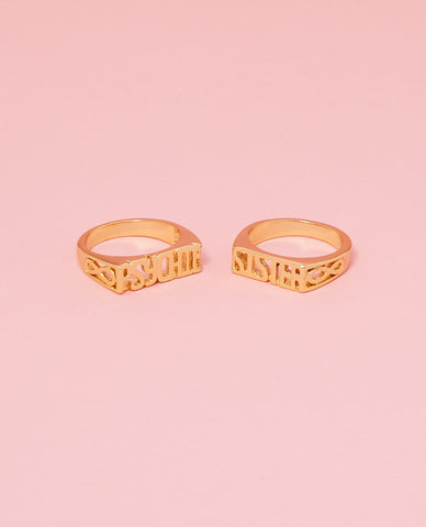Psychic Sister Ring Pair Gold
